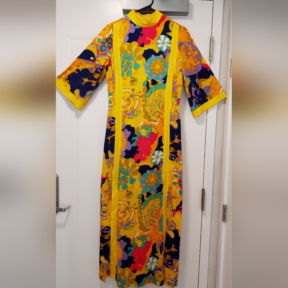 Vintage Dress 1960s Boho Hippy Small